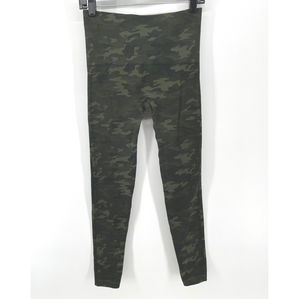 Spanx Leggings Womens Medium* Green Camo Look at Me Now Seamless High Waisted